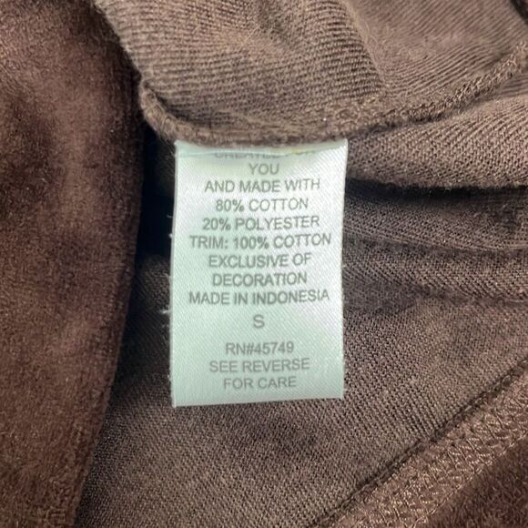 Oleg Cassini Sport Small Full Zip Front Jacket Brown Velour Pockets Y2K Active - Picture 7 of 9